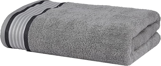 CASA COPENHAGEN He & She 2Pcs 100% Egyptian Cotton Large Designer Bathsheet Towels Gift Set- Pine Grey - Grey Voilet, 550GSM, 35"x70" 2Bath Sheet Towels for Bathroom Set for Women & Men
