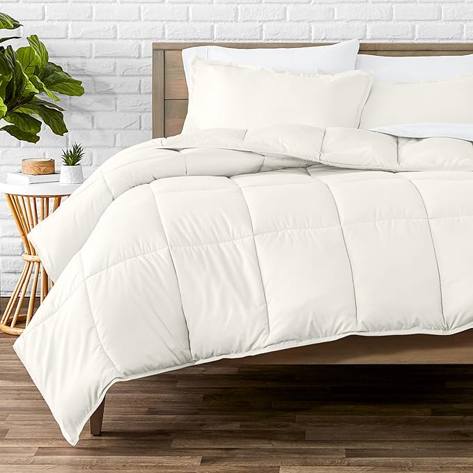 Bare Home Comforter Set - Oversized King Size - Ultra-Soft - Goose Down Alternative - Premium 1800 Series - All Season Warmth (Oversized King, Cream)
