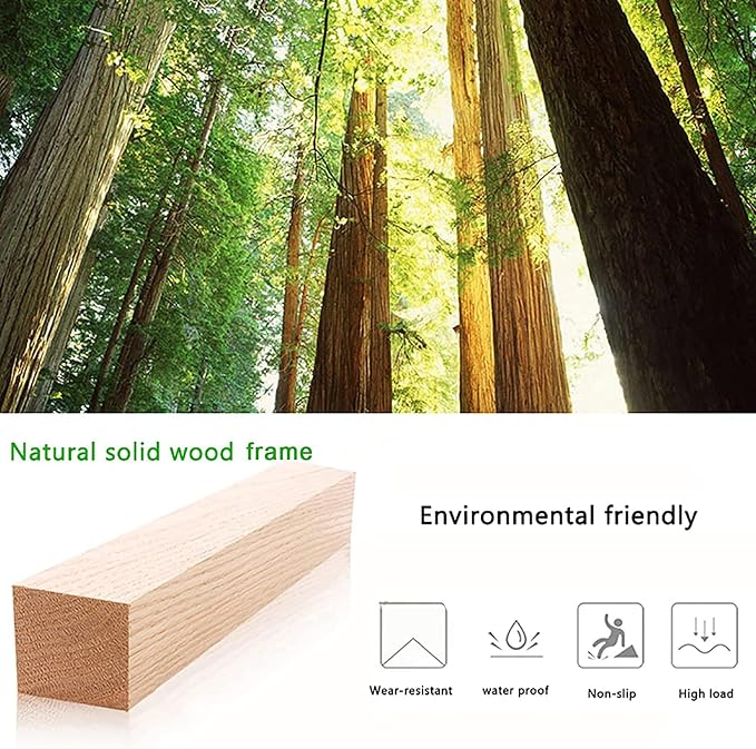 Natural Solid Wood Bath Mat with Handle,Square/Rectangle Shower Mat, Slip Proof Bath Mats for Seniors/K*ids/Pregnant Woman,Indoor Outdoor Wooden Large Floor Mats(30x50cm(12x20inch), Natural)