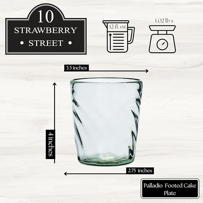 10 Strawberry Street Optic Swirl Mexican Glassware, DOF, Set of 6