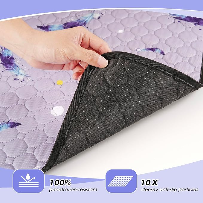 WanpeeGoo Washable Pee Pads for Dogs, 1 Pack Reusable Puppy Pads, Super Absorbent & Leakproof Dog Pads, Anti-Slip Dog Pee Pads for Puppy Training & Incontinence, Leaf Pattern, 72"x72"