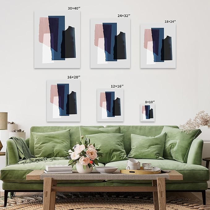 Monem Art Abstract Torn Paper Collage Print - Minimalist Modern Art Poster - Wall Decor for Living Room, Bedroom or Office - 18x24 Brown Framed CANVAS Wall Art by Mareike Bohmer