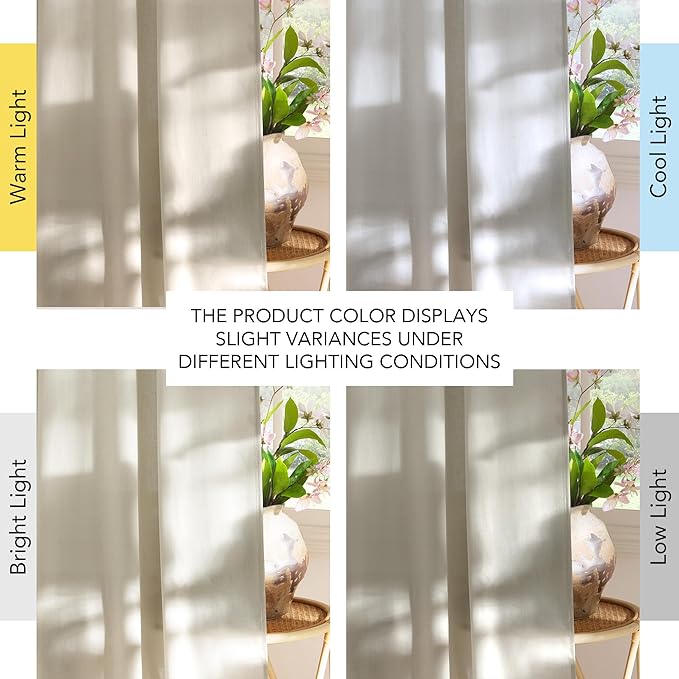NICETOWN Linen Blend Bone White Curtains 84 inches Long, Rod Pocket & Back Tab Light Filtering Semi Sheer Window Treatments Privacy Added Drapes for Bedroom, W55 x L84, 2 Panels