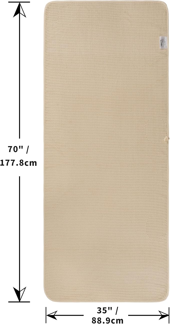 POLYTE 430 GSM Microfiber Quick Dry Lint Free Bath Sheet, 70 x 35 in, Set of 2 (Waffle Weave)