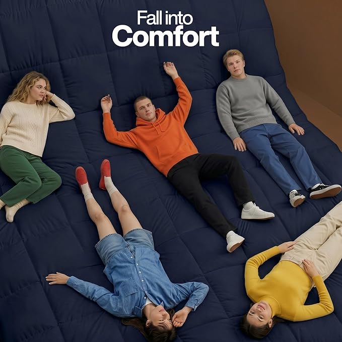 Utopia Bedding Twin Comforter Duvet Insert, Quilted Navy Comforter with Corner Tabs, Box Stitched Down Alternative Comforters Twin Size 64 x 88 inches