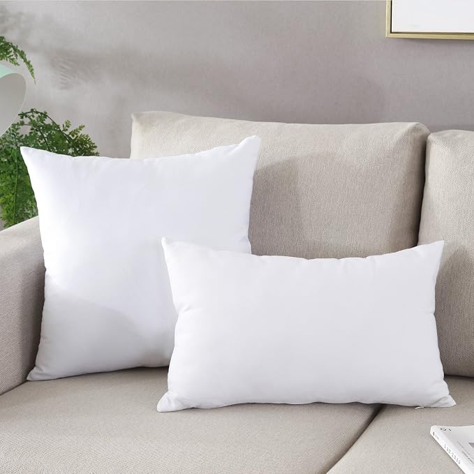 TAOSON Decorative 100% Cotton Canvas Square Solid Toss Pillowcase Cushion Cover Pillow Case with Hidden Zipper Closure Only Cover No Insert - White 22"x22" (55x55cm)