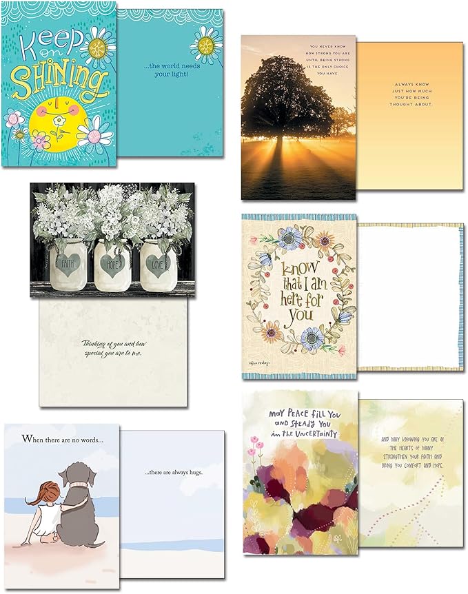 Leanin' Tree, Words of Hope and Healing, Greeting Cards Assortment Box, Get Well Cards, Thinking of You Cards, Blank Cards (20 Cards, 22 Envelopes)