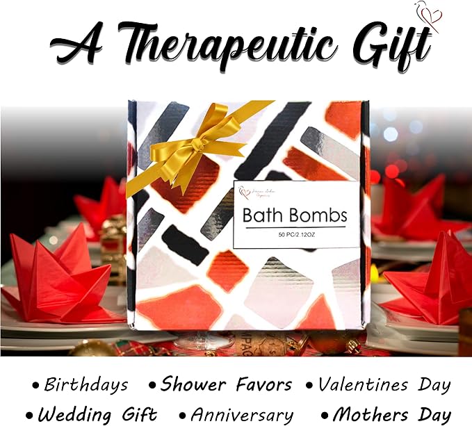 Best Best Bath Bomb Gift Set for Women - 50 Individually Wrapped Bath Bomb Bulk -Organic Moisturizing Bath Balls for Women Men & Kids. Party Favors for Adults & Teens. Sulfate Free Bathbombs!