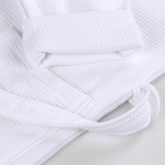 Superior Waffle Weave Cotton Unisex Bathrobe with Belt, Soft and Absorbent Robe for Men and Women Bath Essentials Robes