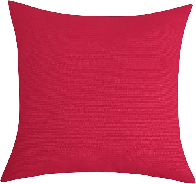 TangDepot 2-Pack Cotton Throw Pillow Covers 20x20 Wine | 100% cotton, same-color zip, machine wash & air dry. For living room, bedroom, office, car. 42 colors, 598 sizes. Cover only.