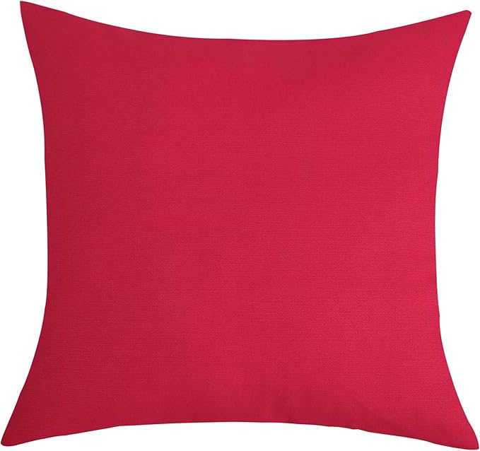 TangDepot Cotton Solid Throw Pillow Covers, 26" x 26" , Watermelon Red, 1 Count (Pack of 1) | 100% cotton, same-color zip, machine wash & air dry. For living room, bedroom, office, car. 42 colors, 422 sizes. Cover only.
