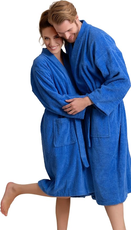 Women's Turkish Terry Kimono Style Bathrobe - 100% Cotton Robe for Women - Comfortable & Absorbent - Soft & Cozy Wear