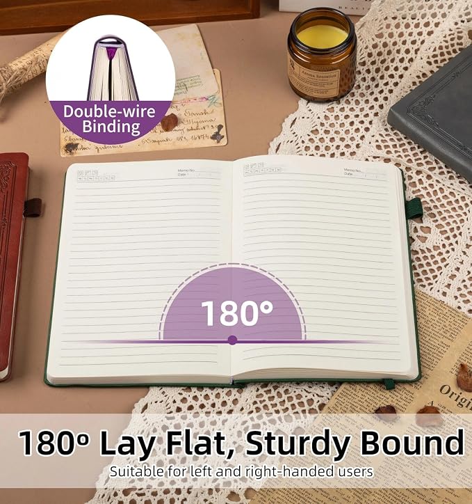 Lined Journal Notebook, A5 Leather Vintage Journals for Writing, 256 Pages College Ruled Notepad for Women Men, Vegan Leather Daily Notebook for Work, School, Travel, Note Taking(Celtic Star, Purple)