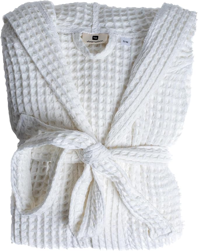 100% Turkish Cotton Men's Waffle Robe with Hooded, Premium Soft Cozy Housecoat or Quick-Dry Bathrobe for Mens