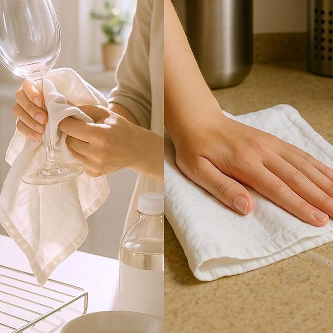 Flour Sack Towels | Tea Towel for Crafts| Kitchen Dish Cotton Blank Towel for Embroidery| Baking Bread Proofing Linen Cover| Super Absorbent Quick Dry| 12 Pack 18"x 28" White
