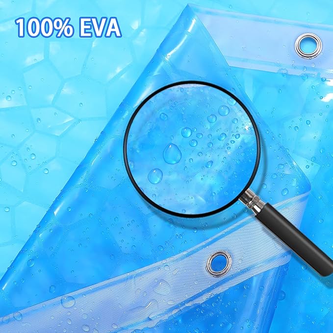 Bostofy Waterproof Shower Curtain Liner EVA Thick Shower Curtain with Heavy Duty 3 Bottom Magnets, Shower Liner for Shower Stall, Bathtubs, 3D Pebble Pattern, 72 x 78,12 Hooks