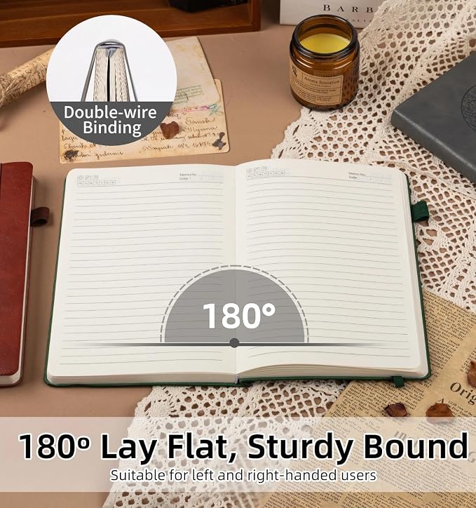 Lined Journal Notebook, A5 Leather Vintage Journals for Writing, 256 Pages College Ruled Notepad for Women Men, Vegan Leather Daily Notebook for Work, School, Travel, Note Taking(Tree of Life, Grey)