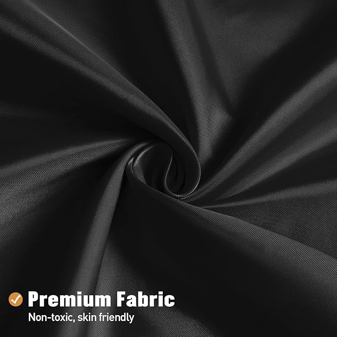 MitoVilla Black Fabric Shower Curtain Liner, Simple Shower Curtain or Liner for Modern Neutral Hotel Bathroom Decor, Waterproof Cloth & Machine Washable, 72" W x 72" H
