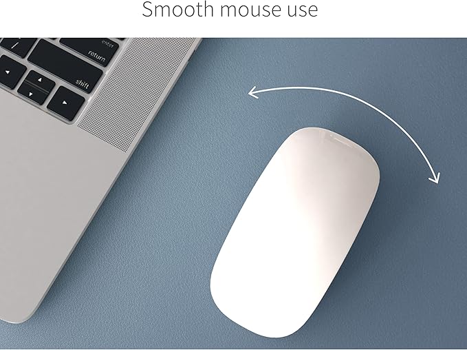 RENMTURE Dual-Sided Mouse Pad, Natural Cork & PU Leather Large Desk Pad for Office and Home Work, Desk Protector Non-Slip, Waterproof, Easy Clean (Blue Gray, 23.6" x 13.7")