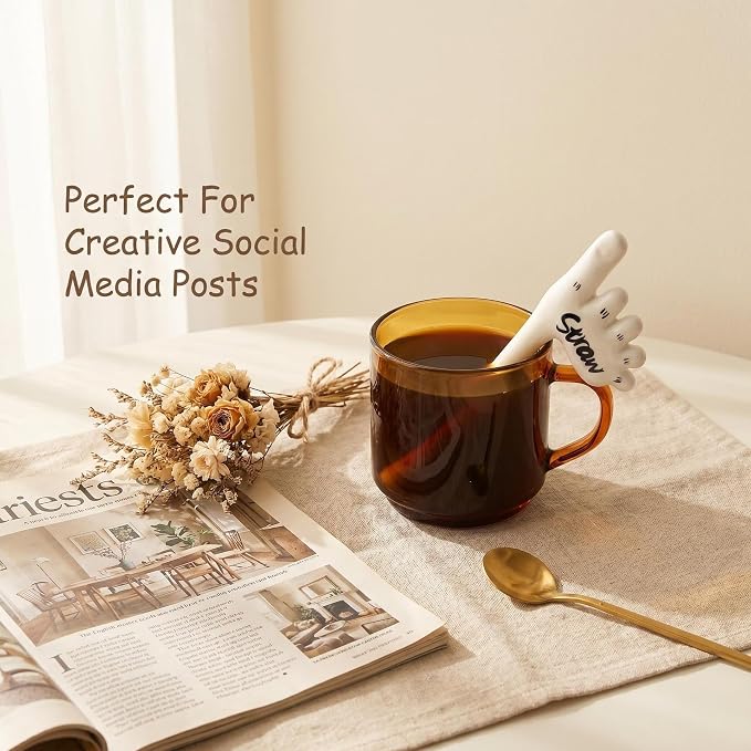 Funny Ceramic Foot Straw (Black pattern) | ceramic foot straw funny coffee straw cute toes straw