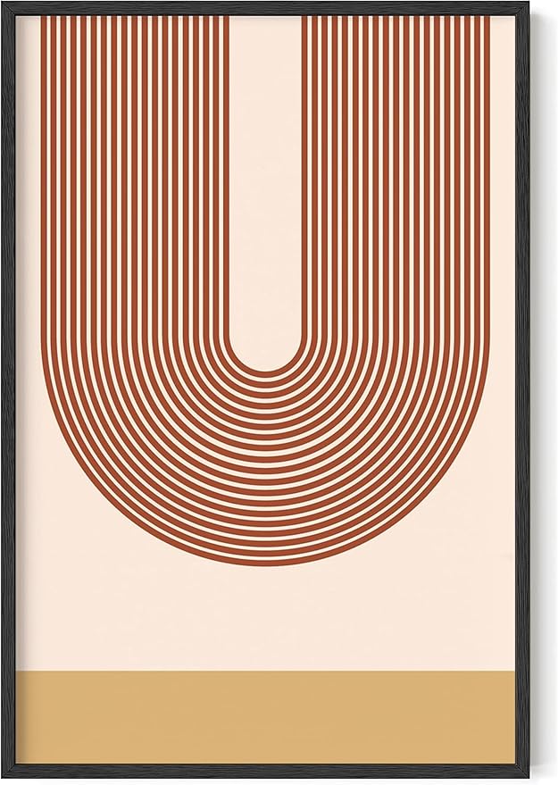 Y2K BOO Continuous Line Face UNFRAMED Wall Art Abstract Portrait Organic Shapes Earth Tones Terracotta Mid Century Modern 24x36 Inch Heavyweight Paper Studio Decor