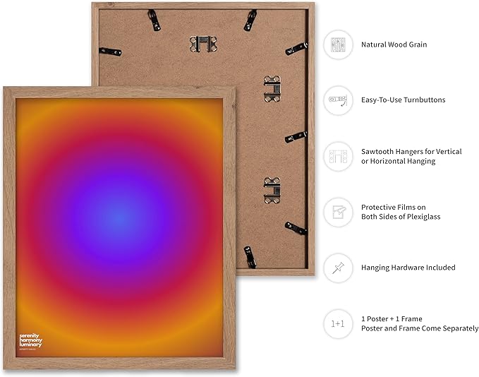 Monem Art Radiant Infinity Circle Gradient Print - Modern Abstract Color Field Poster - Wall Decor for Living Room, Bedroom or Office - 12x16 Beige Framed Wall Art by Rs Lab Studio