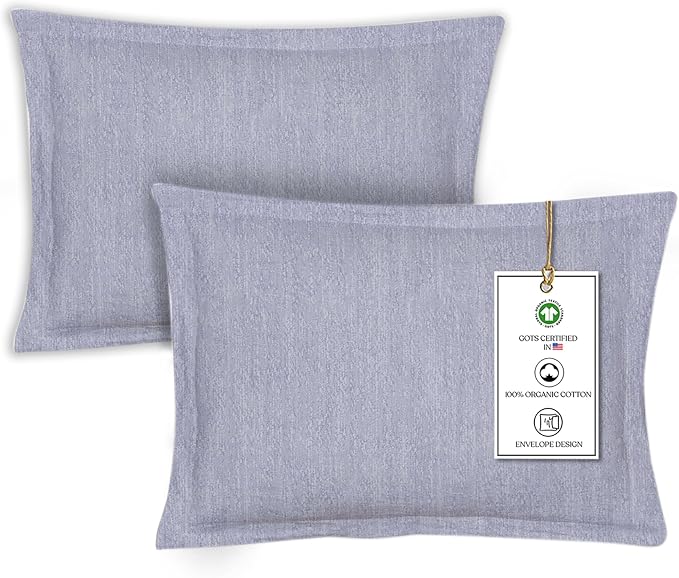 A1HC Echelon Reversible Print Organic Cotton Pillowcase (Set of 2) | GOTS Certified Organic Cotton Pillowcase | Dust, & Wrinkle Resistant| Long Staple Cotton| 21" x 30"
