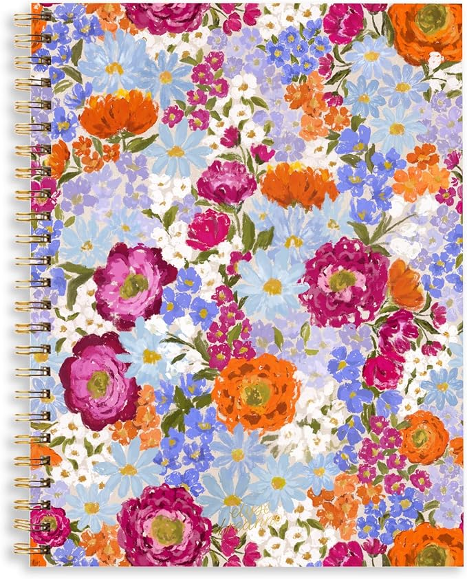 Elyse Breanne Design, 70 Page, College Ruled Sheets, 8.5" x 11", Recycled Paper, Laminated Soft Cover, 1 Subject, Spiral Bound Notebook, Primavera
