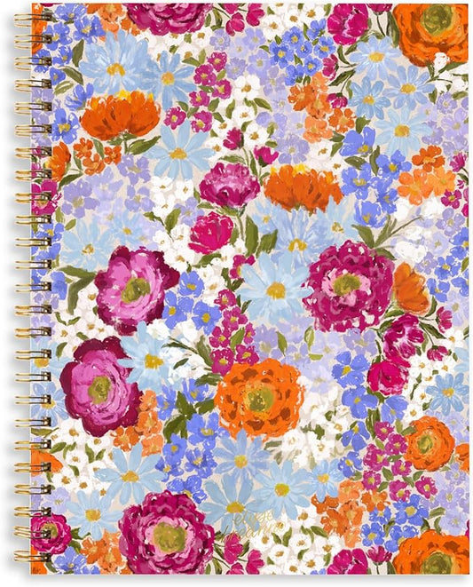 Elyse Breanne Design, 70 Page, College Ruled Sheets, 8.5" x 11", Recycled Paper, Laminated Soft Cover, 1 Subject, Spiral Bound Notebook, Primavera