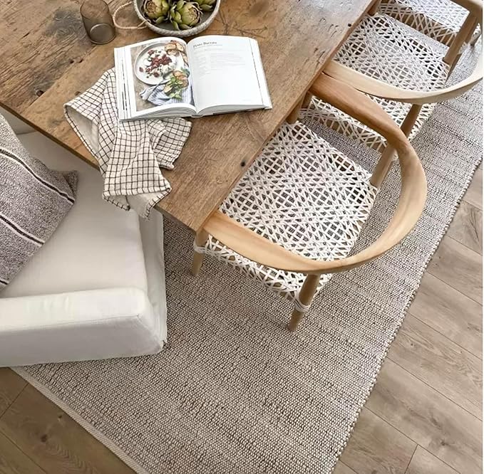 S & L Homes Jute Cotton Hand Woven Natural Farmhouse Area Rug for Living Room - Rustic Vintage Bohemian Décor - (12' x 15' Natural)