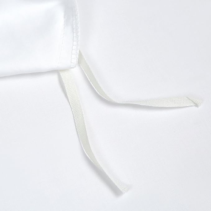 White Cotton Duvet Cover Set Twin 100% Long-Staple Cotton Sateen Bedding Set, Soft Breathable Smooth Organic Pure Cotton Plain Comforter Cover, Luxury Minimalist Bedroom Decor for All Season