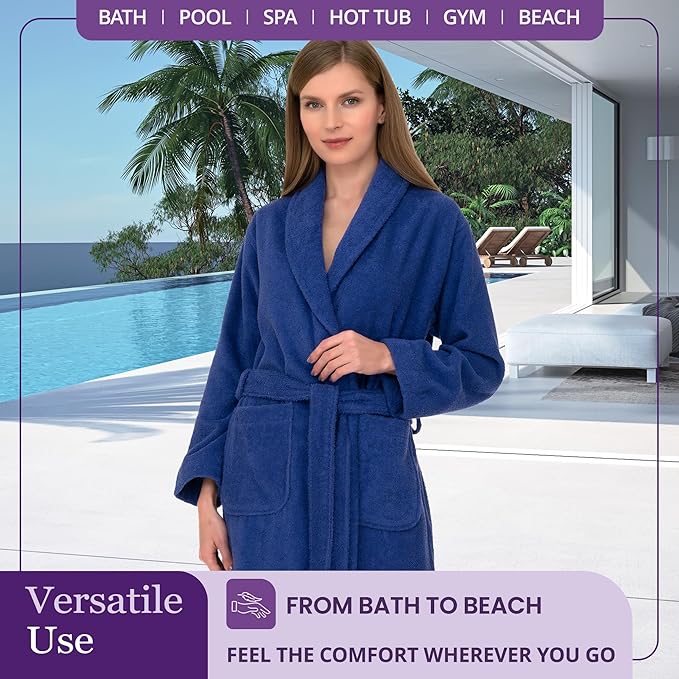 TowelSelections Women’s Robe, 100% Cotton Short Terry Shawl Bathrobe