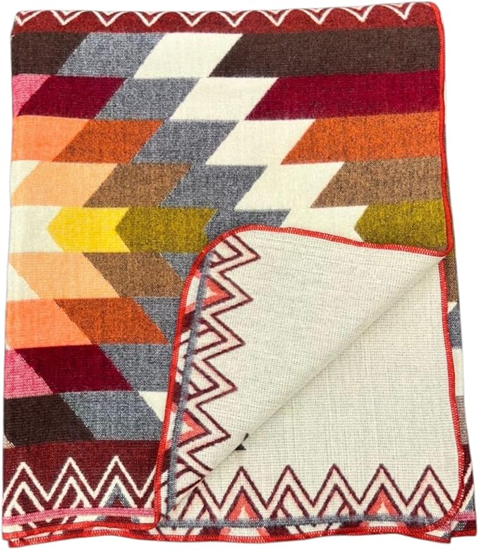 Alpaca Wool Blanket Queen 94x78 in | Ultra Soft, Non-Itchy & Breathable | Premium Alpaca Blanket | Warm, Hypoallergenic Natural Fiber | Handmade Luxury Throw for Bed or Sofa (Brown and Orange)
