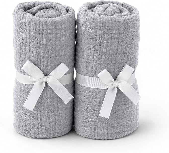 Newton Baby Deluxe Crib Sheet – Ultra-Soft Breathable Organic Cotton Fitted Crib Sheet | Thicker & Softer Design | Machine Washable Baby Bedding | Evening Gray