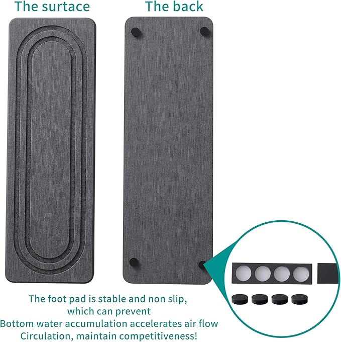 2PCS Water Absorbing Stone Tray for Sink, Quick Drying Diatomite Bathroom Tray Countertop, Stone Drying Mat for Kitchen Counter Faucet, Soap Dish Dispenser Vanity Organizer, Dark Gray-11.8" x 4"