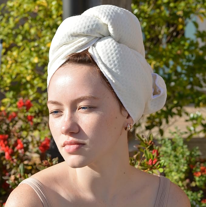 Better Than TShirt Hair Towel for Curly Hair | Handmade Organic Bamboo Viscose Not Microfiber | Plop Towel Tshirt Towels for Curly Hair Plopping Shirt Women Towel Curls Sleep in Hair Towel Wrap Turban