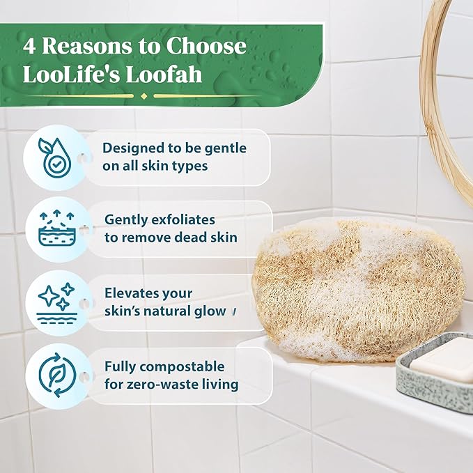 Natural Loofah Exfoliating Body Scrubber (8 Pack) - Organic Loofah for Body - Biodegradable Shower Luffa - Natural Bath Sponges Loufa - Estropajos para el Cuerpo