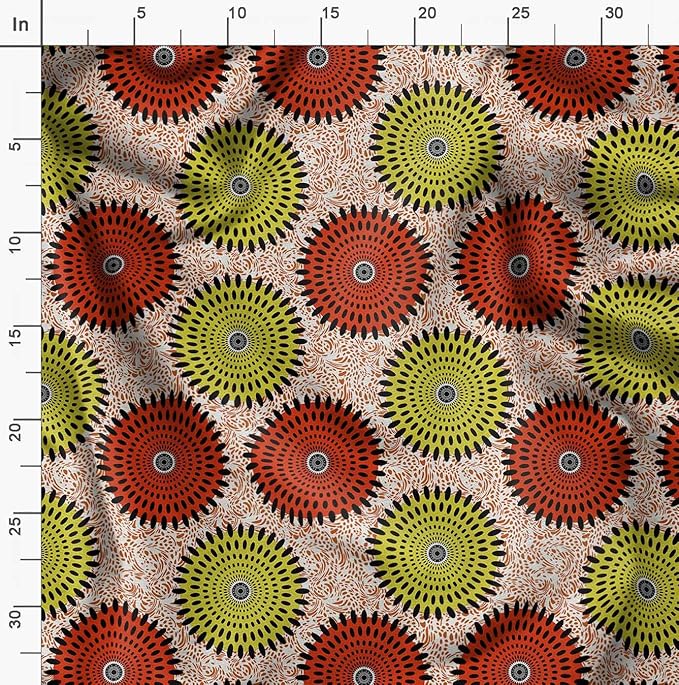 Soimoi Lightweight Velvet Fabric - Green - Tribal Print, Unstitched Material - 58" Wide, Perfect Fabric for Upholstery, Fashion and Craft Projects, 1 Yard