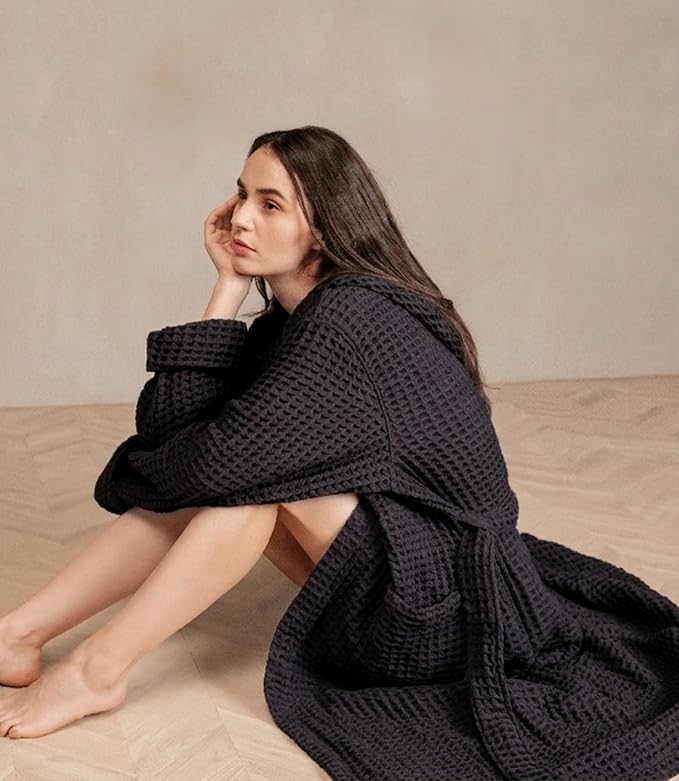 Luxury Organic Japanese Cotton Hotel & Spa Waffle Bathrobe for Men and Women (Hooded/Kimono)