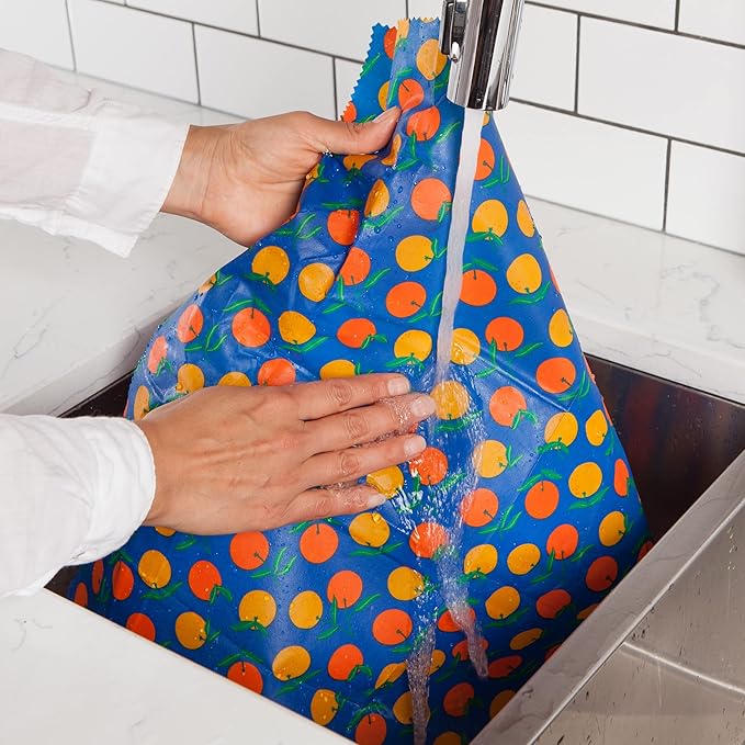 Ecologie Reusable Beeswax Food Storage Citrus Print Extra Large Wrap, 17 x 22.75 inches