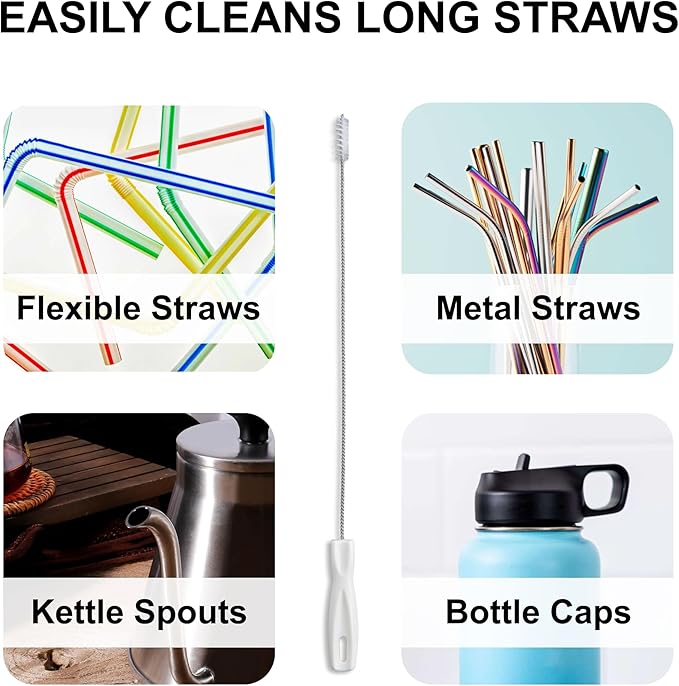 HIC Kitchen Extra-Long Straw Cleaning Brush for Sports Bottles and Hydration Packs