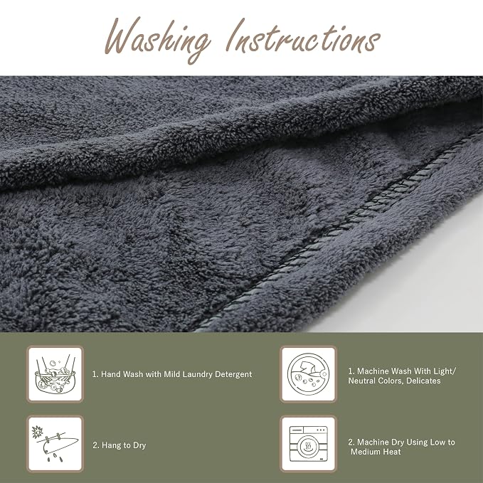 myHomeBody Hair Towel Wrap, Quick Drying Turban, Absorbent Cap – Blue | Hair Turban Towel for wet hair, Ultra Soft Charcoal Fiber Cap, Towel Head Wrap for bathing with Coconut Shell Button