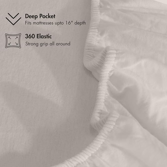 RUVANTI Flannel Sheets Queen Size - GOTS Certified 100% Organic Cotton, 4 Piece Warm, Soft & Breathable Set, Deep Pocket Snug Fit, Double Brushed Cozy All Season Bedding, Natural