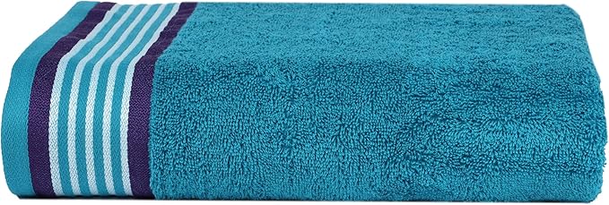 CASA COPENHAGEN He & She 6Pcs 100% Egyptian Cotton Large Designer Towels Gift Set- Indigo - Cyan, 550GSM, 2Bath 2Hand 2Washcloths, Bath Towels for Bathroom (Gift Set for Women & Men)