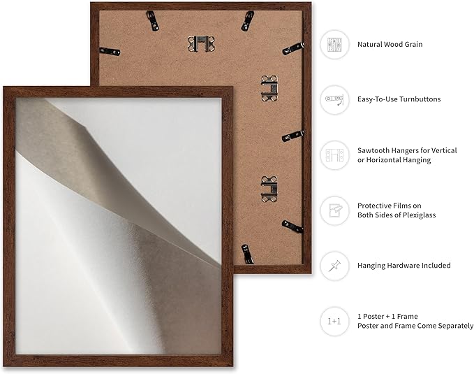 Monem Art Minimalist Folded Paper Abstract Print - Scandinavian Neutral Texture Art Poster - Wall Decor for Living Room, Bedroom or Office - 16x20 Brown Framed Wall Art by Mareike Bohmer