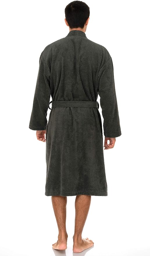 TowelSelections Mens Robe Cotton Terry Cloth Bathrobe Soft Kimono Towel Bath Robe for Men XS to 4X