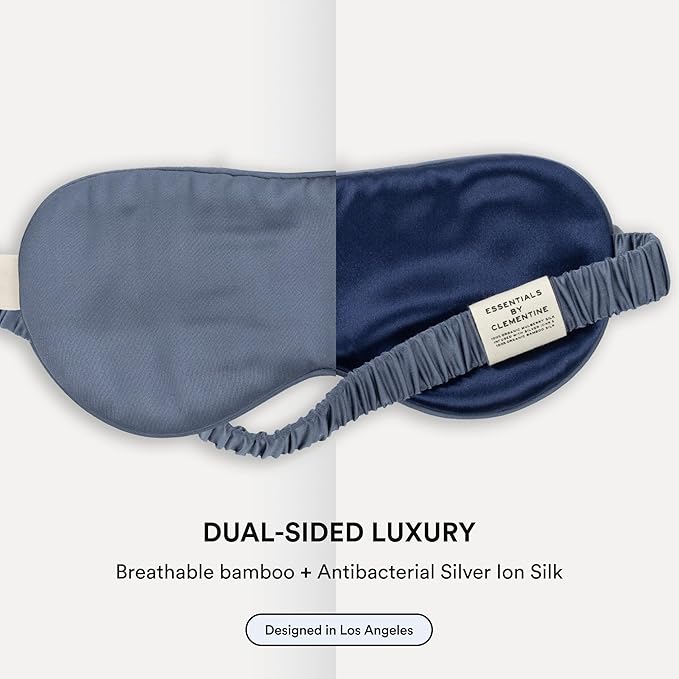Clementine Mulberry Silk Sleep Mask | Full Blackout Contoured Eye Mask for Sleeping | Organic & Non-Toxic | Oversized Night Blindfold | Hypoallergenic & Frizz-Free Eye Cover for Deep Sleep