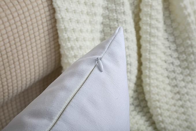 TangDepot Handmade Decorative Solid 100% Cotton Canvas Throw Pillow Covers /Pillow Shams, (18" x18" , White, 1 Count (Pack of 1)) | 100% cotton, same-color zip, machine wash & air dry. For living room, bedroom, office, car. 42 colors, 259 sizes. Cover ...