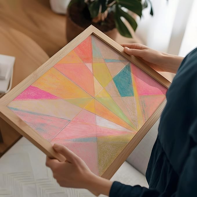 Monem Art Colorful Geometric Abstract Painting Print - Pastel Art Deco Style Art Poster - Wall Decor for Living Room, Bedroom or Office - 30x40 Unframed Wall Art by Renee Stramel