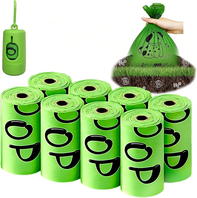 Biodegradable Dog Poop Bags, 120 Bags with Free Dispenser | ASTM D6400 & EN 13432 Compliant BPI Certified Poop Bags for Dogs, Unscented, Large, Earth Friendly Leakproof, Easy to Open